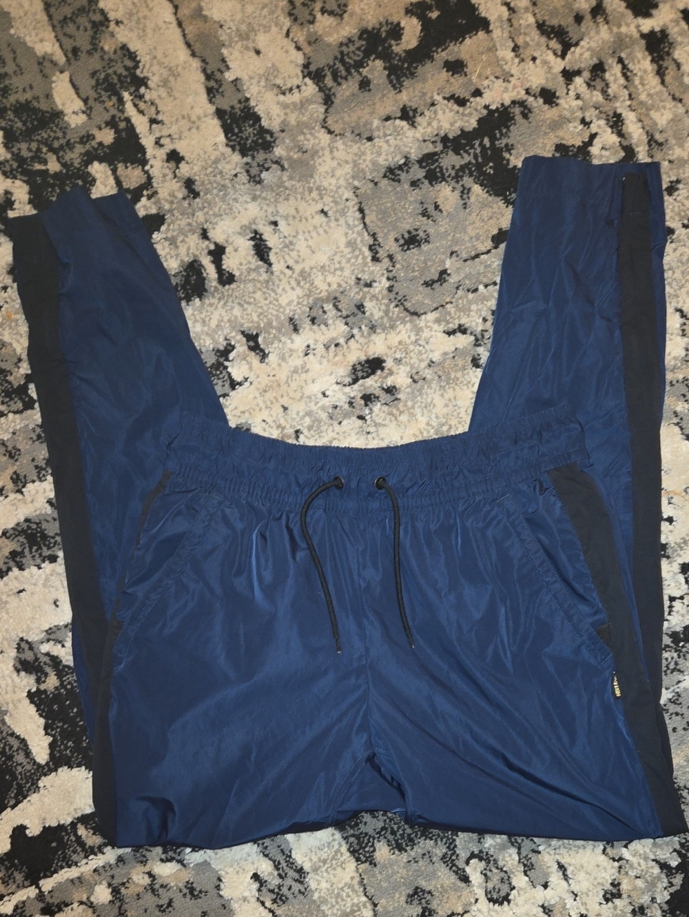 Nike Men's Blue Joggers with Black Side Panels